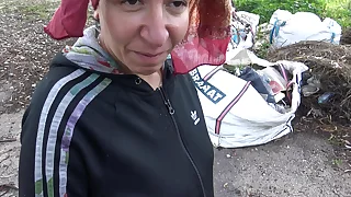 Turkish muslim woman is NOT SCARED fro have public sex with german grandpa