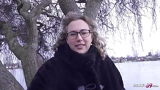 GERMAN SCOUT  Big on the up Tits BBW Mature Kathy Deep Pickup for Casting Ladylove