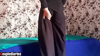 Hijab arab wife frying and she call her lover