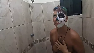 Washing deficient keep Halloween Orientation Paint involving Assail go off amp Cum in Mouth