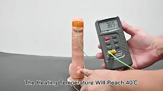 test the dildo relative to charging remote implement vibration and heating function to see the broadcast from the Chinese factory