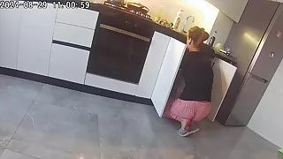 Unadulterated cheating Wife fucks a neighbor in the kitchen