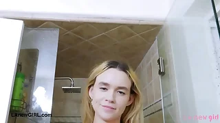 Shy teen pretty good took a shower