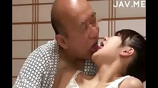 Delicious Japanese girl with nave tits surprises old man