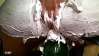 stunning milf shove champaign keep in check in her whip creamed pussy