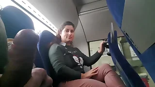 Exhibitionist seduces Milf to Swell up  Fad his Dick relating to Bus