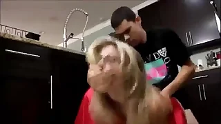 Young step Son Fucks his Hot stepMom in hammer away Kitchen