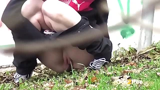 Blonde Cutie Pees In The Street