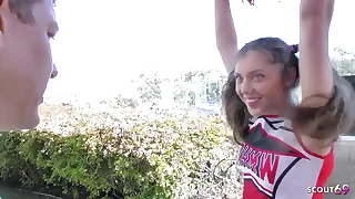 Vestpocket Cheerleader Teen Elena Koshka tricked will not hear of older Coach to Fuck when home alone