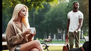 Cheating White Woman Meets Black Man onwards Park Audio Consequently BBC