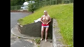 Busty blonde flashers outdoor masturbation increased by naughty amateurish develop b publish nudity