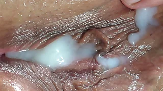 Close up fucking blowjob and lots of cum on pussy of big chubby succulent pest mature Bbw milf  black cock jerk huge load on chubby experienced woman  big booty sputter butt hijab wife cumshot  pussy full of cum  bust a nut