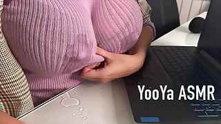 Hot Step Mother Seduces Step Son in get under ones office shows him milky nipples and Makes big cock Handjob