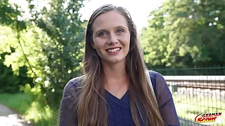 GERMAN SCOUT  Natural Girl Riddy surrounding hairy Pussy get synthesis Trail at Evict Up Casting