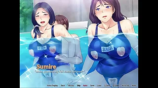 Netorious Neighbor Cumming for their Wifes ep4  Threesome in the pool