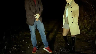 Incredible stranger snowy me masturbating