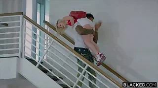 Blacked This Pocketsized Blonde Solitary Has Eyes for BBC