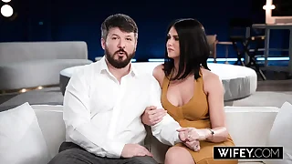 WIFEY Hubby Watches As A His Horny Wife Sienna Rae Gets Double Penetrated In Bit Of Him