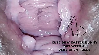 Cute bbw bunny but to a very open pussy