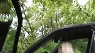 Sexcrazed towhaired German doll sucks dick in the woods