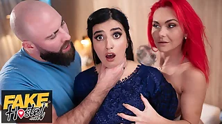 Fake Hostel  Shy Pakistani sister has sexual awakening in exciting trilogy involving British couple
