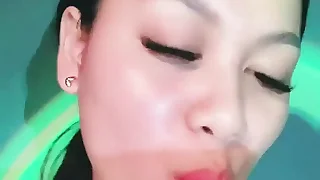Thin Hairy Asian Teen Shows Off Tits And Pussy