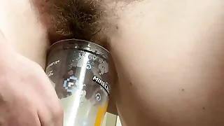 Desperate MILF rushes roughly to hotel to do HUGE piss respecting a plastic cup! After filling level with once she strips revealed to finish level with off