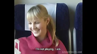 Czech streets Blonde girl in habituate