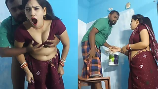 Hot Sona bhabhi fucking by house print wala when her husband snivel clubbable