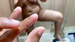 Mallu wife tries sexy dresses and gets naked in the pass in review trial room Malappuram Kerala