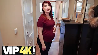 DEBT4k Bank agent gives pregnant MILF restraint in interchange for quick sex