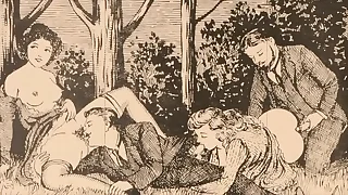 vintage despondent drawings