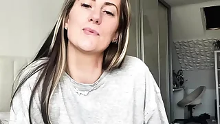British MILF JOI stroking himself added to shaking her fat ass in lingerie