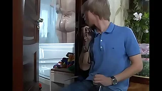 step Son plays in all directions moms panties