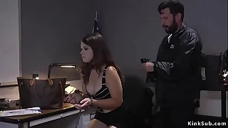 Bound shoplifter banged by security guy