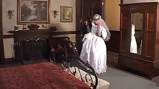 Newly married suck three huge cocks