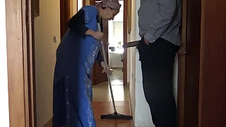 A Muslim cleanser maid is disturbed soon she sees his big treacherous cock