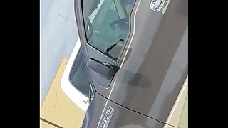 Flashing Mexican woman in the parking lot