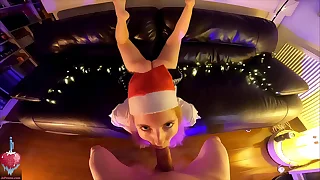 Christmas Blowjob with Soles in View  Foot Fetish POV
