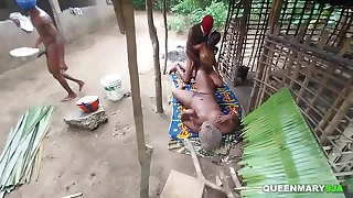 Sex party in Grandmas local hut