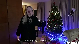 Two Incomparable Christmas Mothers Blonde Fucked In Anal Secondary to The Tree And DP On A Piano !!!