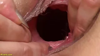 oiled grandma gets verge on fist fucked