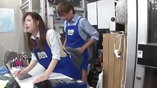 Japanese bookstore fuck part 1