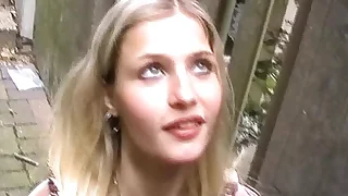Stunning blonde German babe fucked in public
