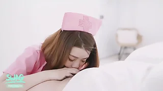 Horny Nurse Sucks and Swallows Every