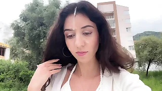POV Sex in the Morning Blowjob Footjob and Cum on face  Public Cumwalk