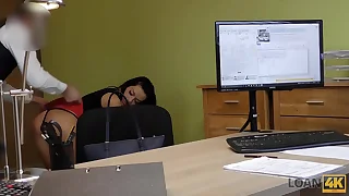 LOAN4K Adventurous CA lures a hottie into riding him on the table