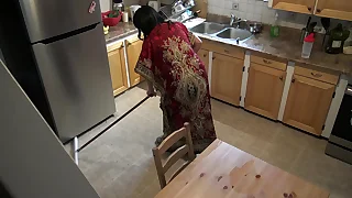 A Turkish cleaning maid is agitated when her bigshot pulls out his big cock and fucks her