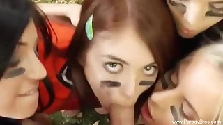 Sexy Time Close to Football And Cheerleaders Enjoying