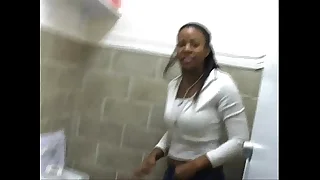 Not too Ghetto Black Girls Peeing On Toilet